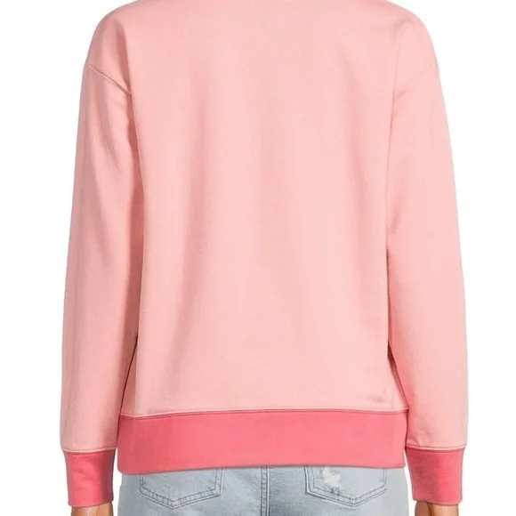 Time and Tru Women's Quarter Zip Sweatshirt Color Block Pink Women’s Size Large - Picture 3 of 11
